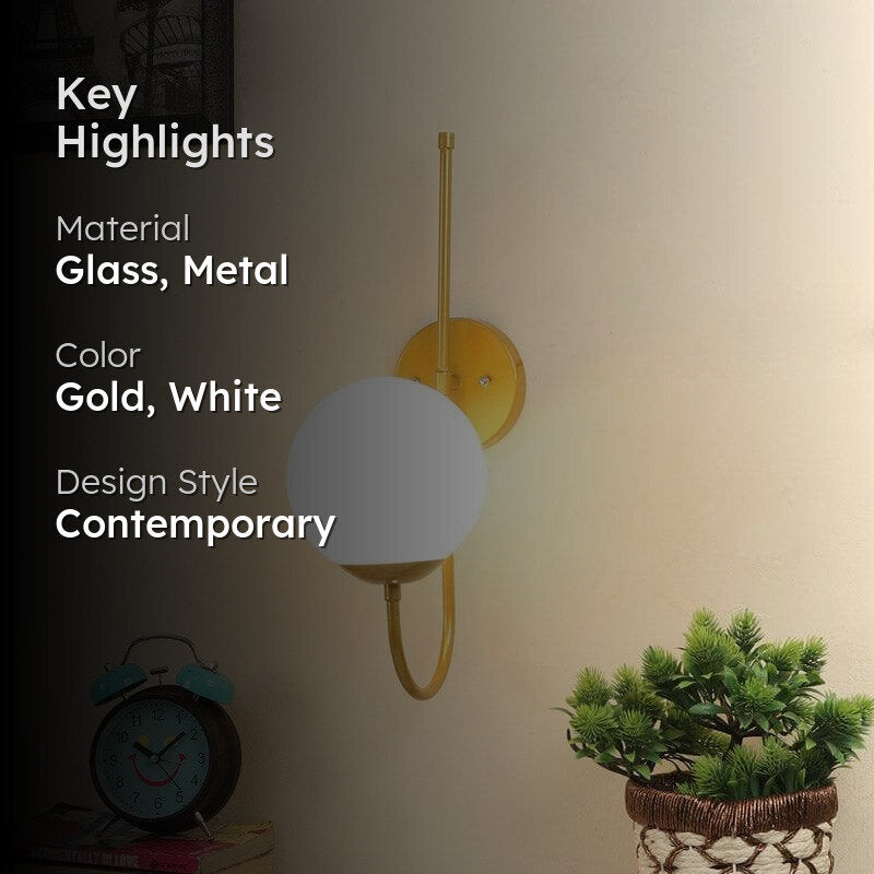 Ottana Moon LED Glass & Metal Wall Lamp media 2
