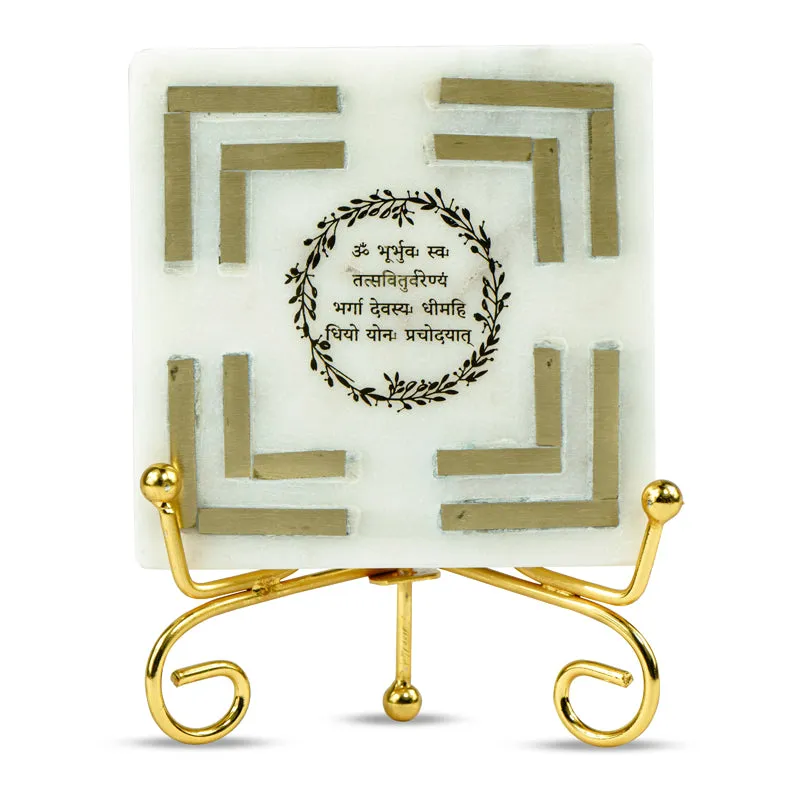 Gayatri Mantra Handcrafted Religious Table Accent media 6