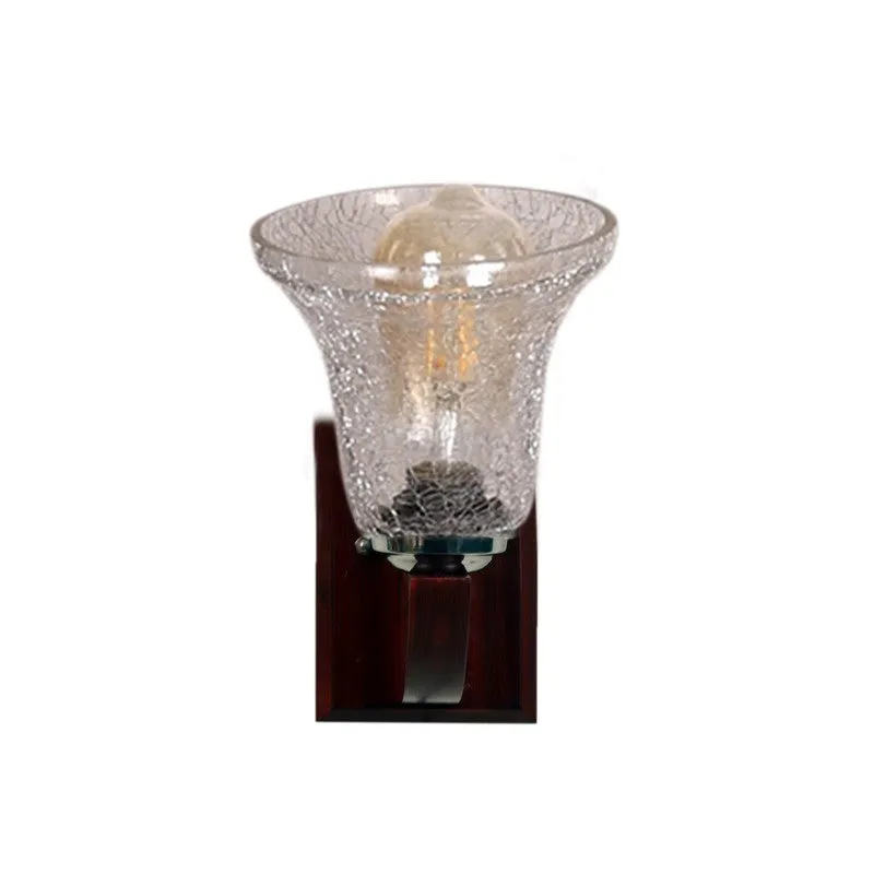 Crystal Flare Wooden Base Glass Wall Lamp media 7