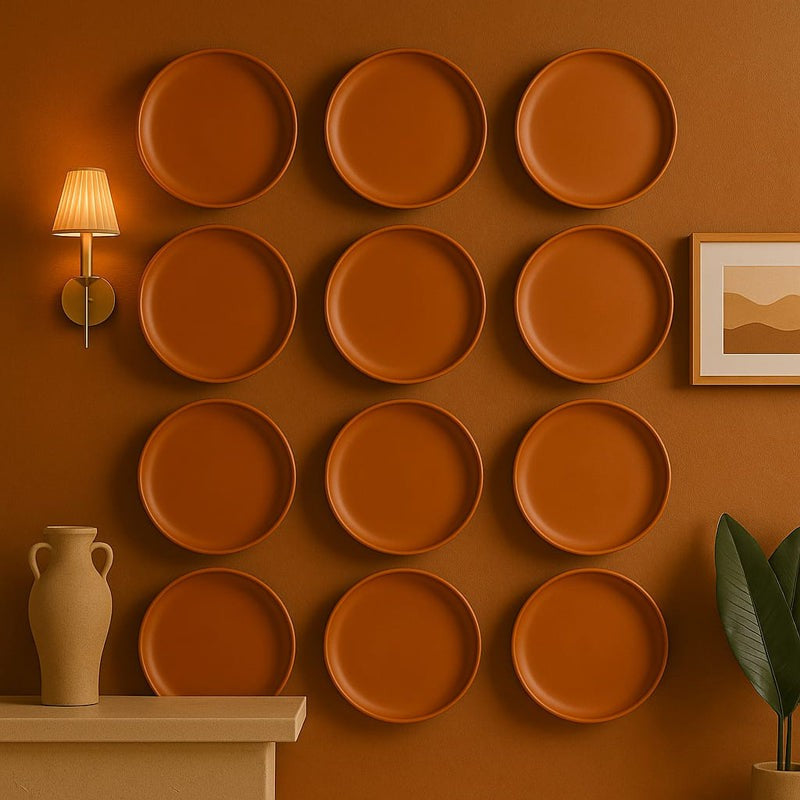 Terrya Handcrafted Terracotta Wall Plate - Set Of Twelve media 6