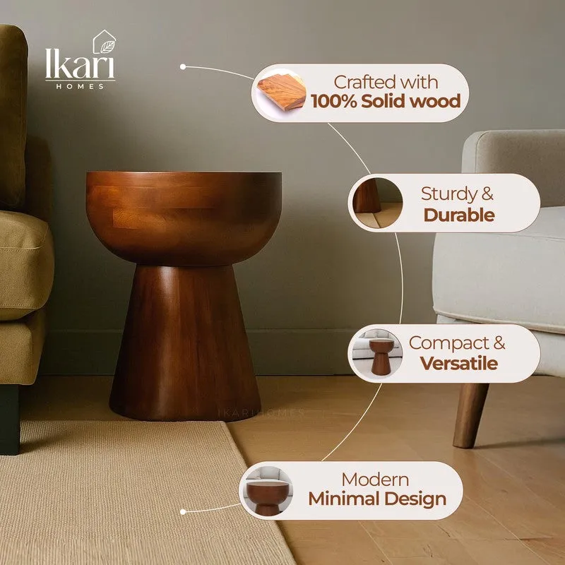 Mushroom Pedestal Acacia Wood Coffee Table media 12