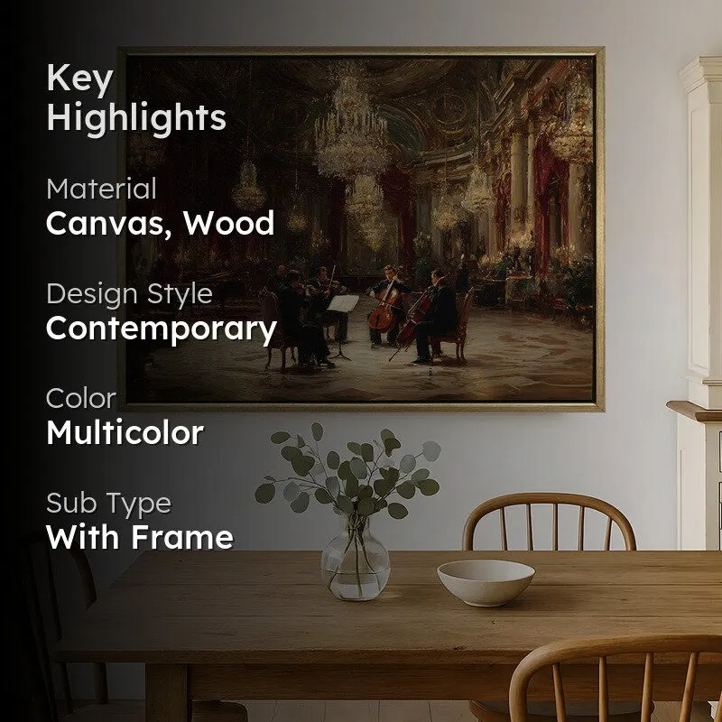 Majestic Quartet Canvas Wall Painting With Frame media 2