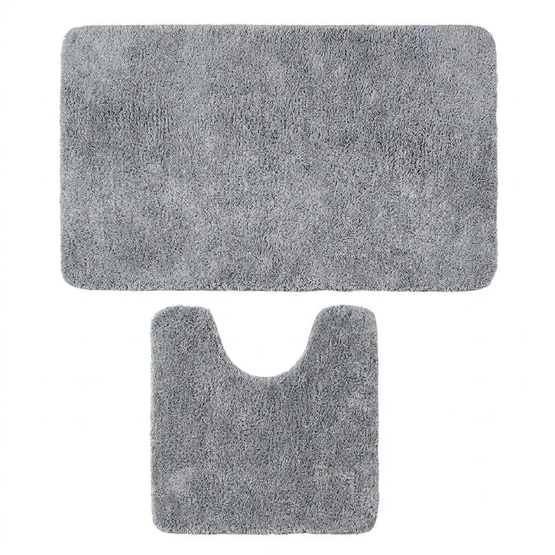 BathEase Anti Skid Bath Mats (Light Grey) - Set of Two media 3