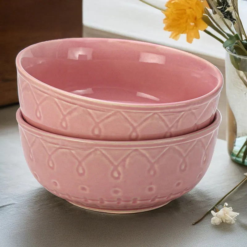 Eden Arc Serving Bowl (Pink/1000 mL) - Set Of Two media 1