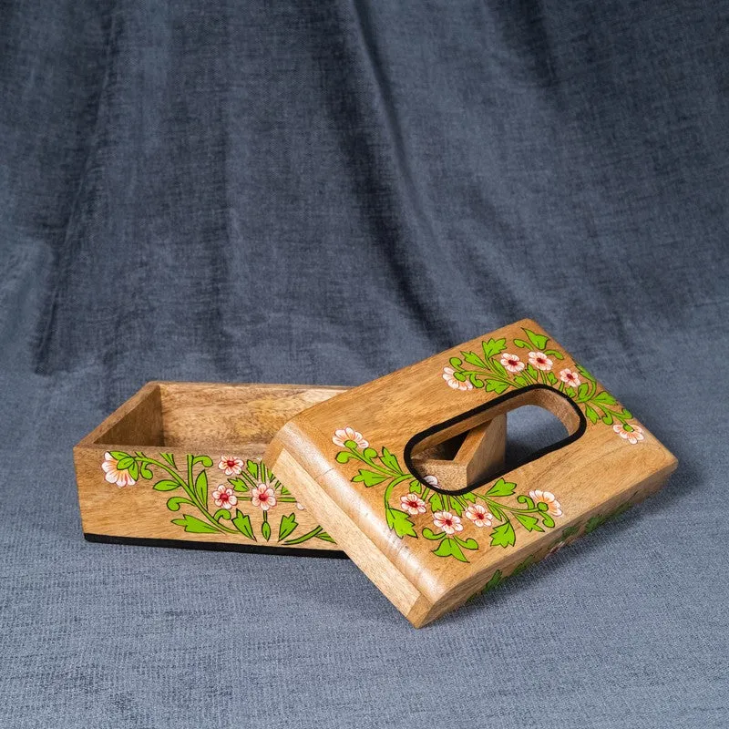 Garden Floral Wooden Tissue Holder media 7