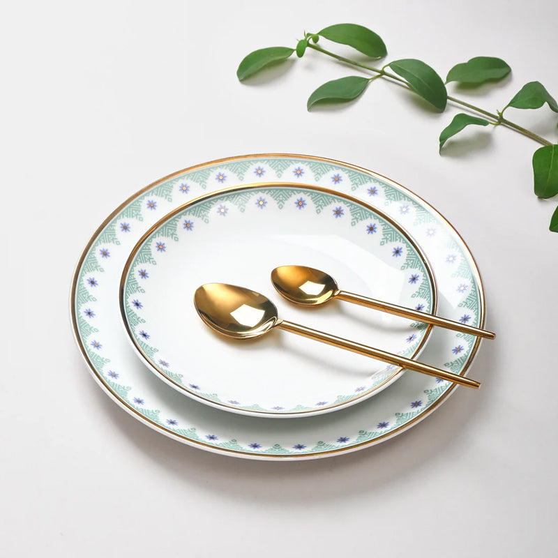 Isebella 24k Gold Brushed Porcelain Dinner Set - 33 Piece Set media 3
