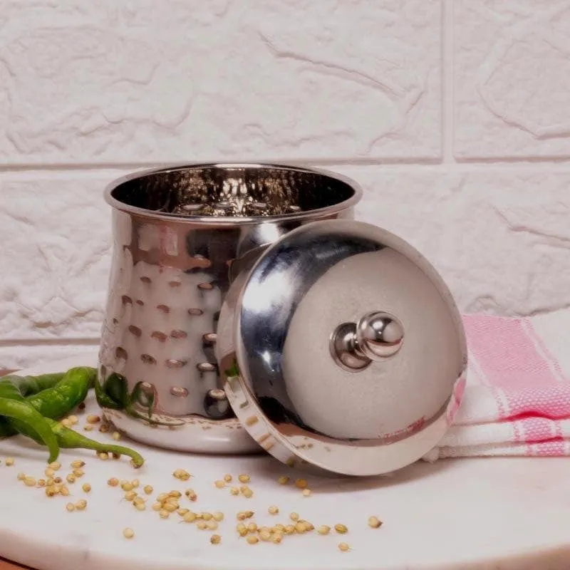 Vintage Charm Hammered Steel Canister (1100 mL Each) - Set Of Two media 5