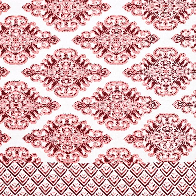 Restora Ethnic Cotton Bedsheet (Pink & White) - 240 TC media 7