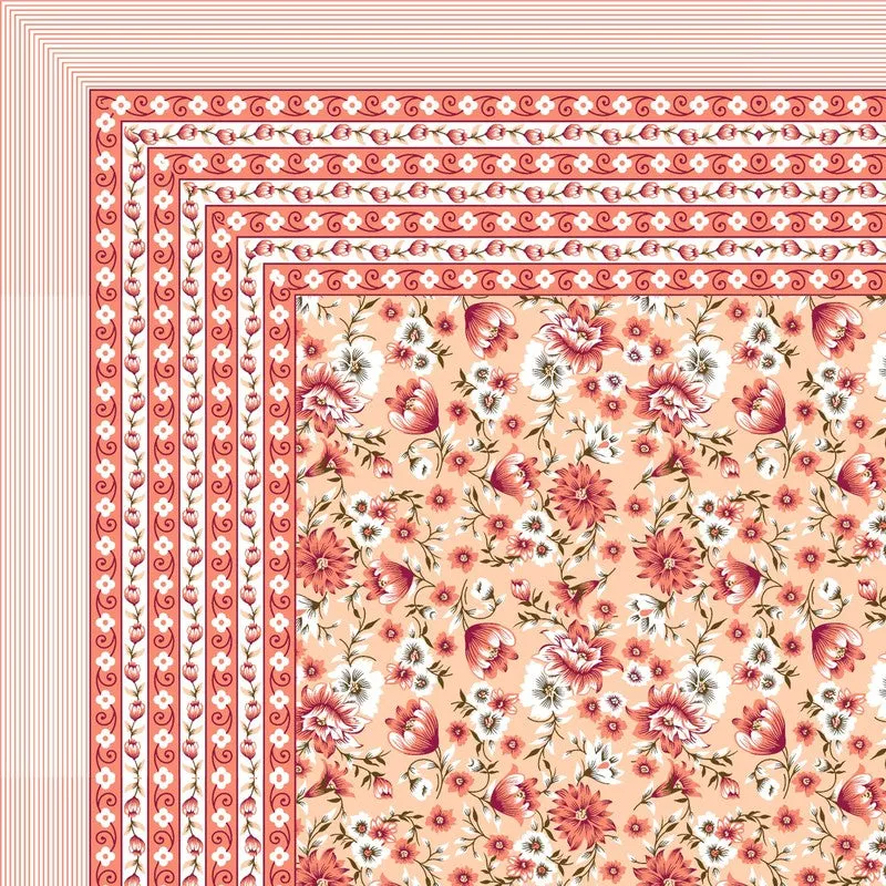 Artum Cotton Bedsheet (Orange,Peach) - 240 TC media 5