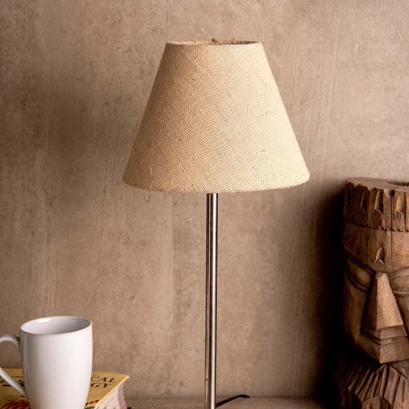 Classy White Fabric Table Lamp - Beige media 3