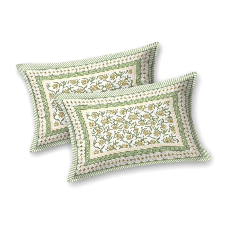 Crafto Cotton Bedsheet (Green) - 240 TC media 4
