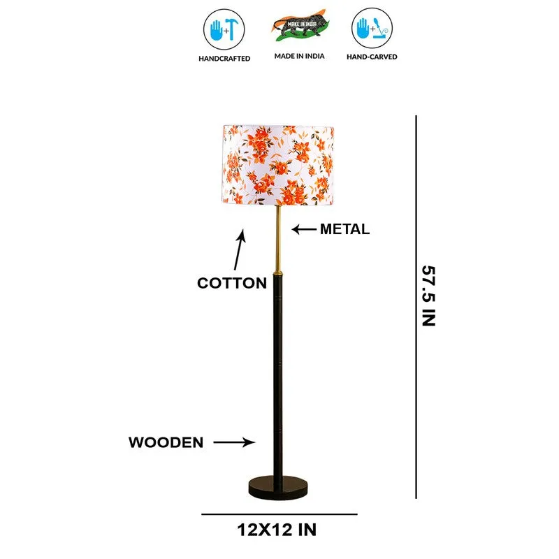 Retro Shine Wooden Floor Lamp - Orange media 8