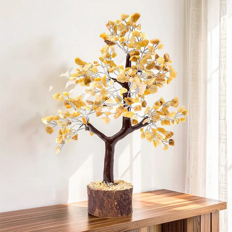 Elina Crystal Stone Wish Tree Showpiece - Yellow media 1