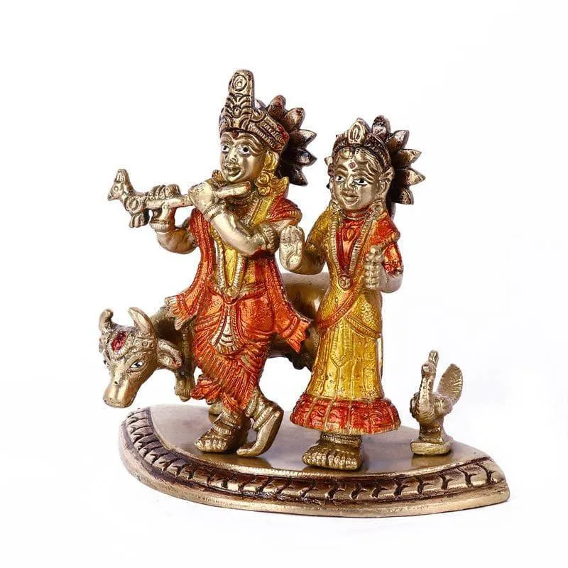 Radha Krishna Brass Idol Set media 3