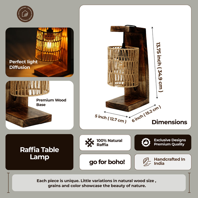 TerraLit Rattan Table Lamp - Beige,Brown media 5
