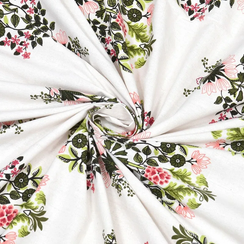 Royaly Cotton Bedsheet (Green,White) - 240 TC media 5
