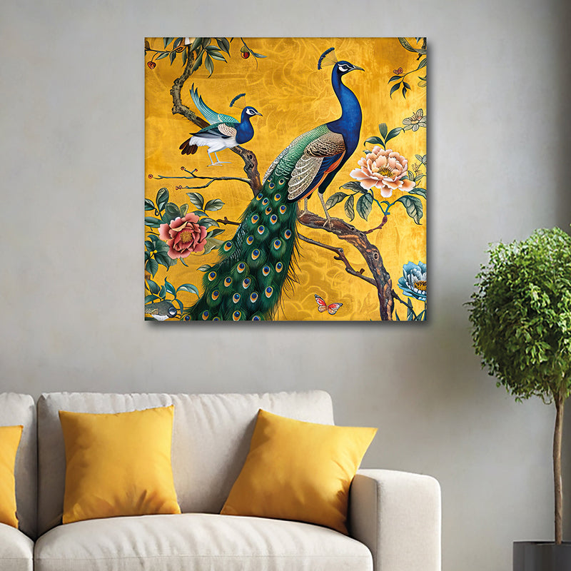 Peacock Of Grace Canvas Wall Art
