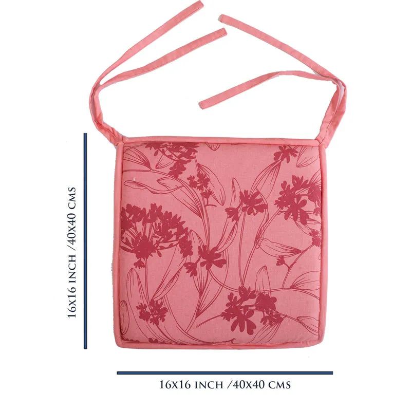 Spring Garden Floral Chair Pad (Pink) - Set Of Two media 3