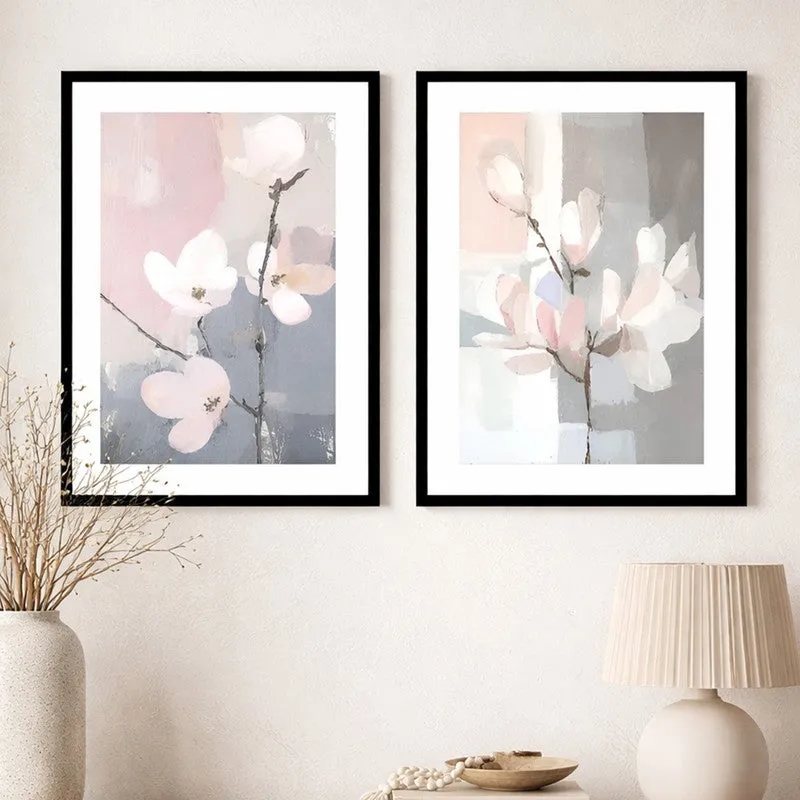 Flora Pastels Wall Art With Frame - Set Of Two media 4