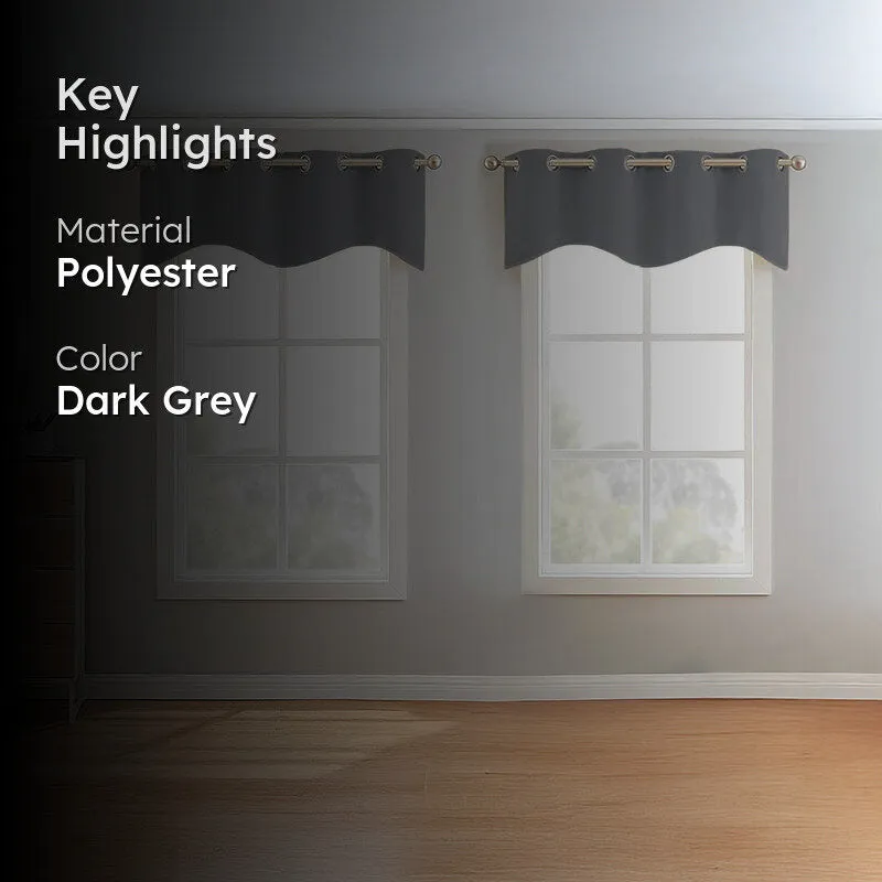 Vienna Pleated Curtain Valance (Grey) - Set Of Two media 2