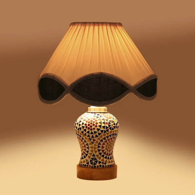 Aurenique Arc Pleated Wooden Table Lamp - Multicolor media 7