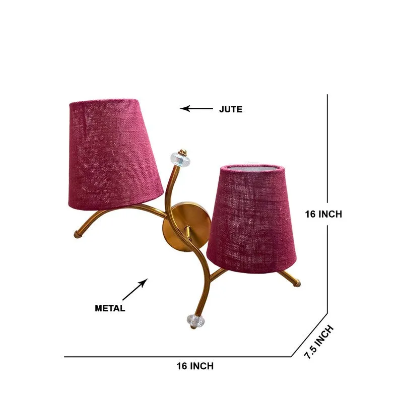 GlowStem Twin Jute Wall Lamp - Dark Pink media 8