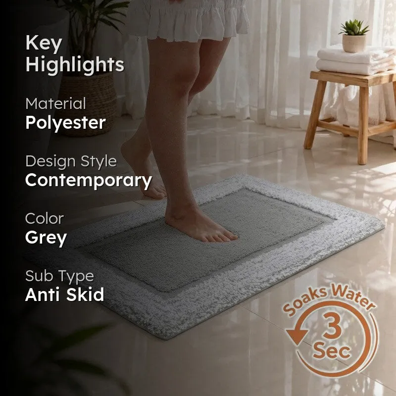 Orlina Polyester Bath Mat - Grey media 2