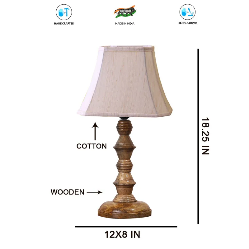 Allume I Timber Wooden Table Lamp - Beige,Brown media 7