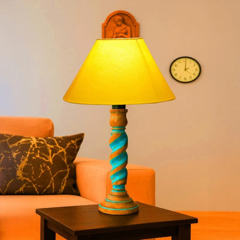 Elara Aerin Wooden Table Lamp - Yellow media 3