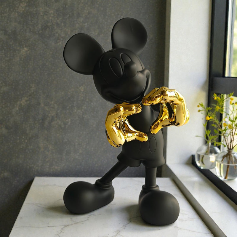 Chic Mickey Mouse Inspired Showpiece - Black & Gold