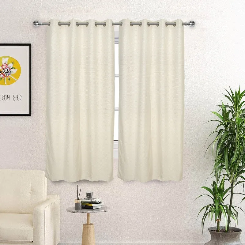 Form Ease Cotton Room Darkening Curtains (Ivory) - Set Of Two media 3