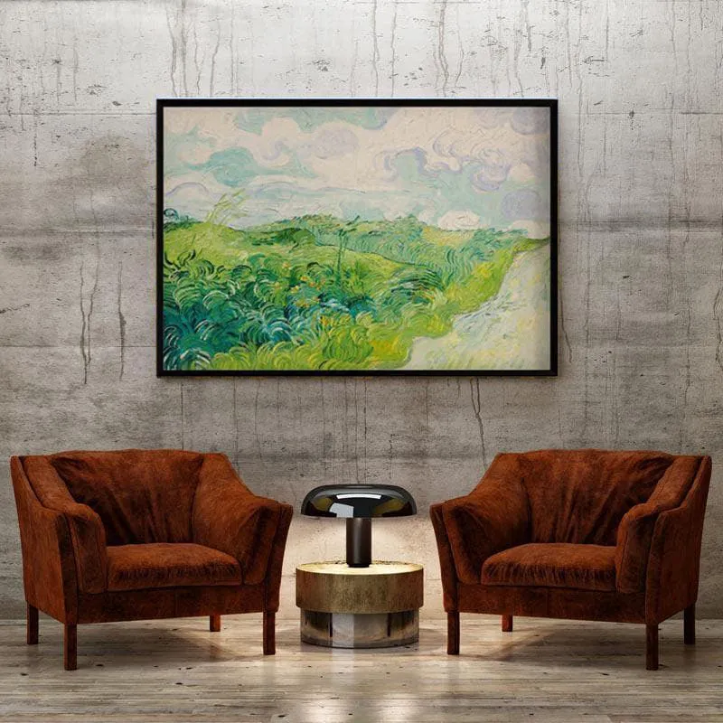 Green Wheat Fields Of Auvers By Vincent Van Gogh - Black Frame media 4