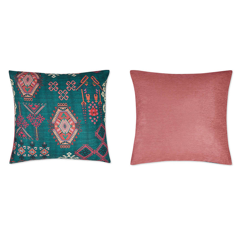 India Circus Rustic Ethnica Printed Velvet Cushion Cover - Set Of Five media 4