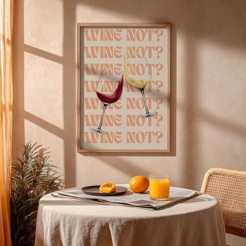 Wine Not Archival Canvas Wall Art - Brown media 4