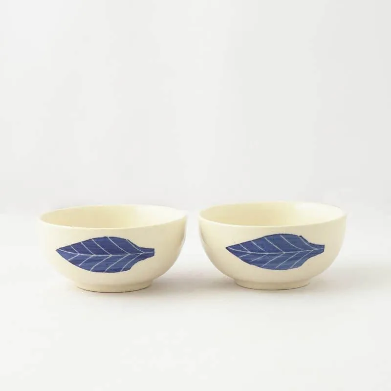 Lino Leaf Ceramic Bowl - Set Of Two media 3