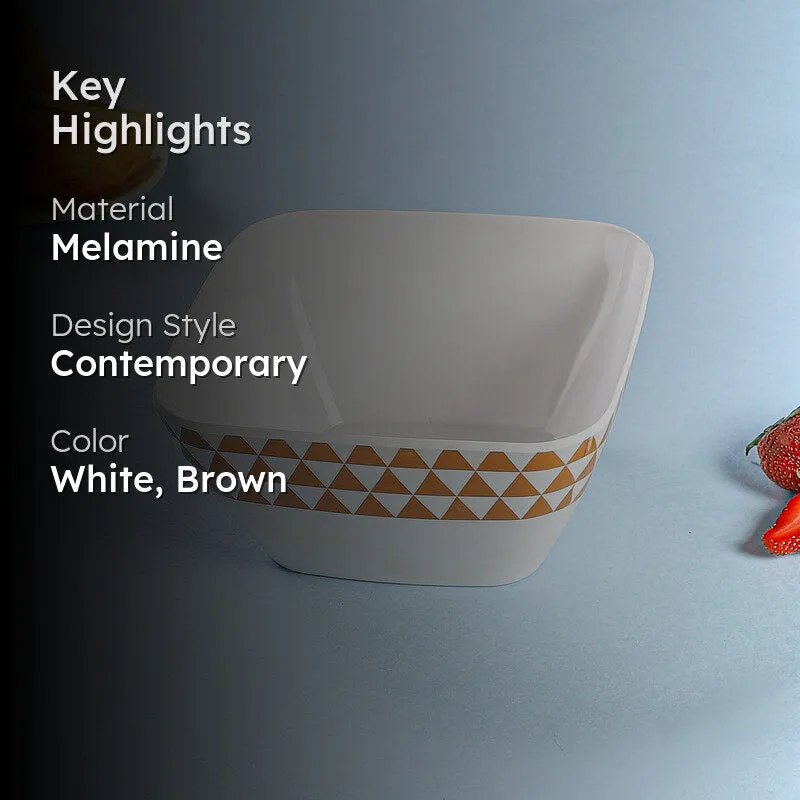 Mivono Snack Bowl (White & Brown) - 1020 ML media 2