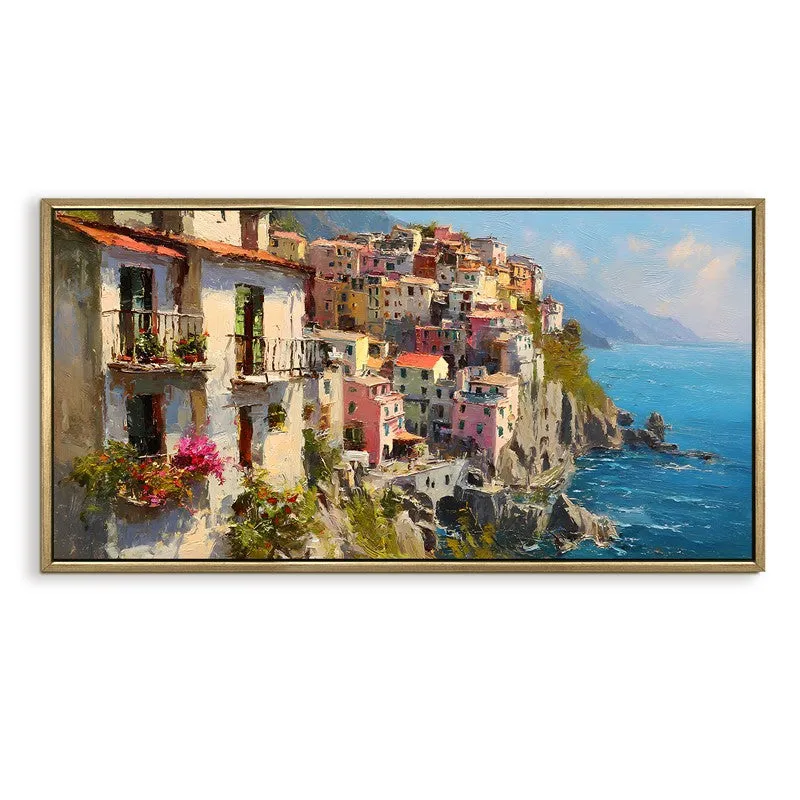 Seaside Mosaic Canvas Wall Painting With Frame media 3