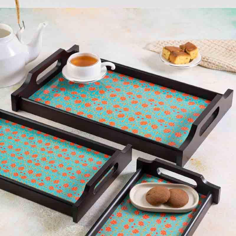 Magnate Mughal Green Wooden Tray media 3