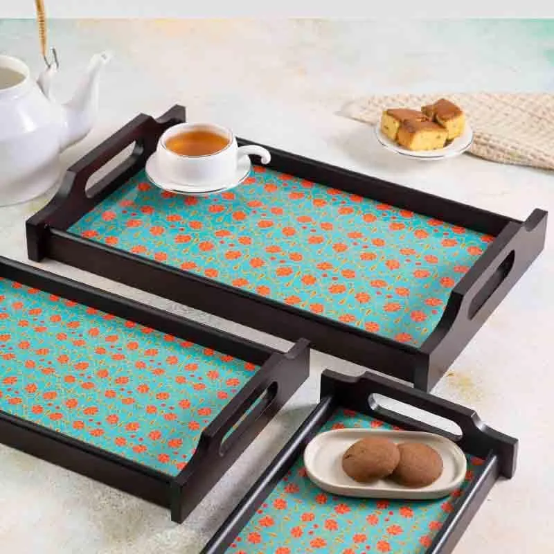 Magnate Mughal Green Wooden Tray media 3