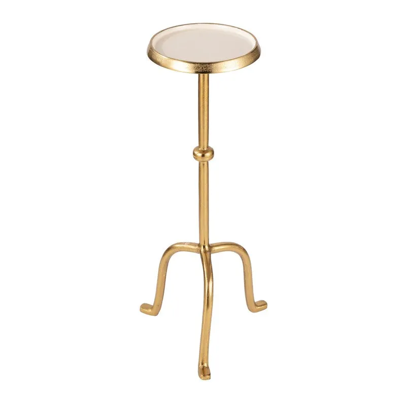 Curved Base Designer Aluminum Side Table - Gold media 4