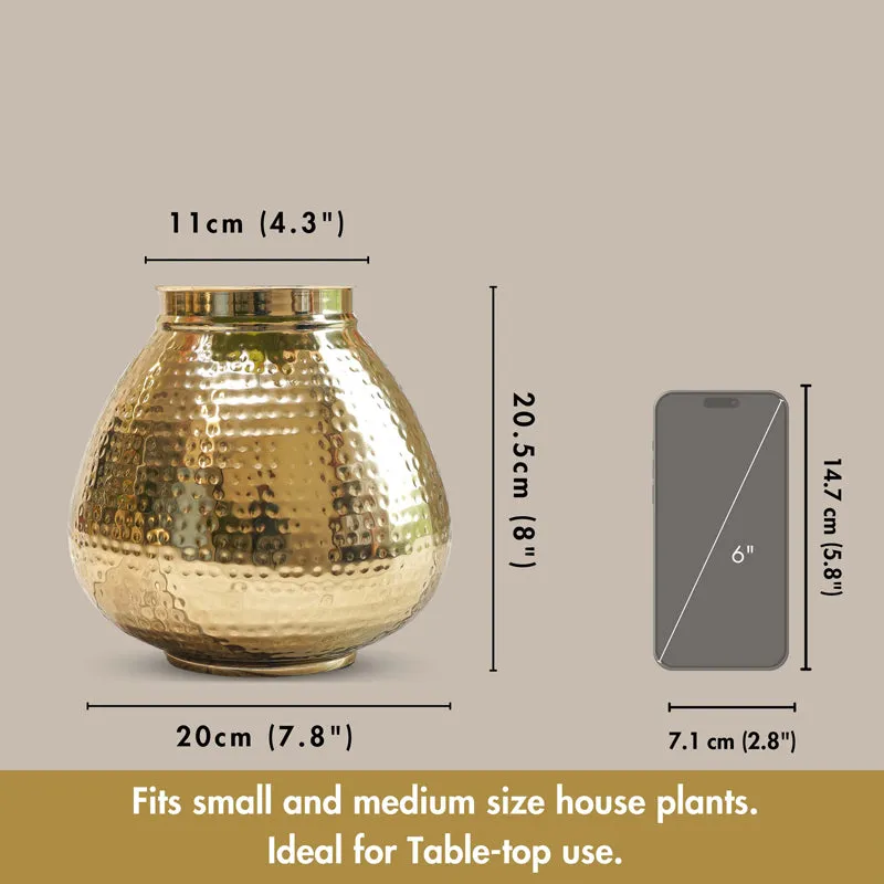 Lyrica Metal Hammered Vase media 6