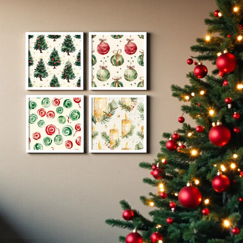 Merry Aura Wall Painting - Set Of Four media 3