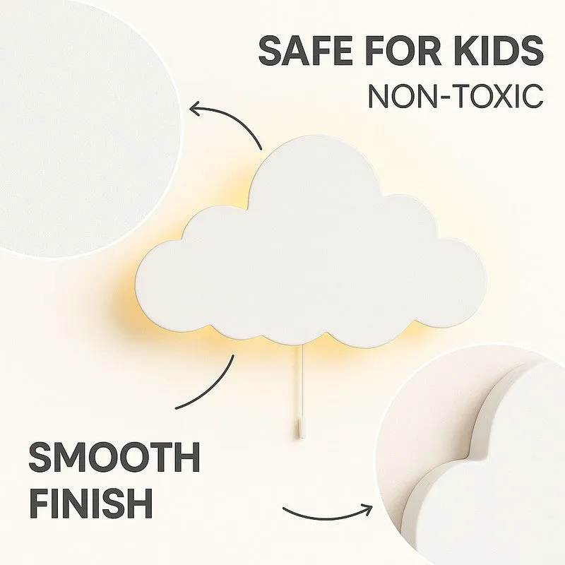 Snuggle Cloud Battery Operated MDF Wall Lamp - White media 6