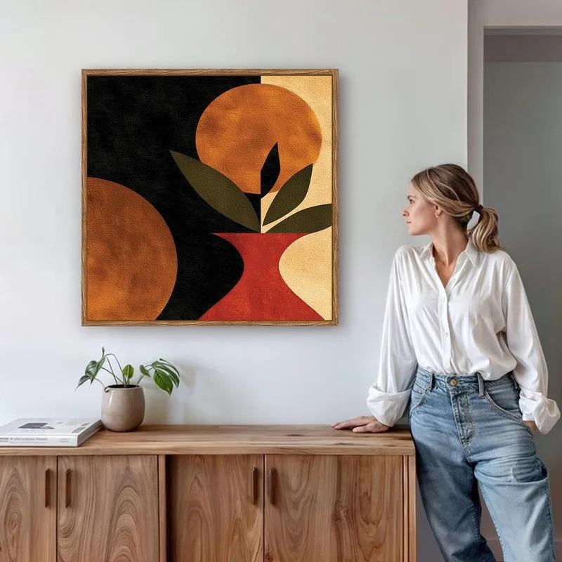 Earthn Leaf Canvas Wall Art With Frame media 6