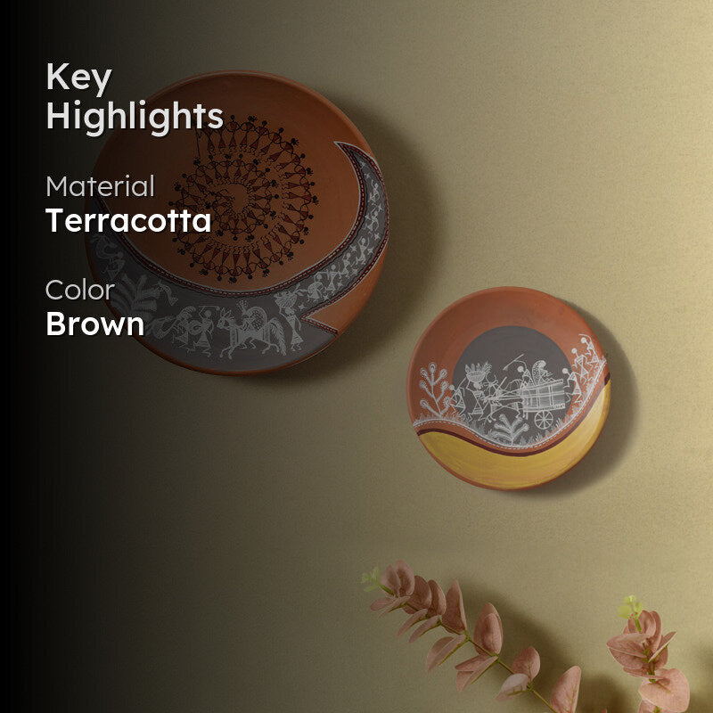 Diyana Warli Terracotta Wall Accent - Set Of Two media 2