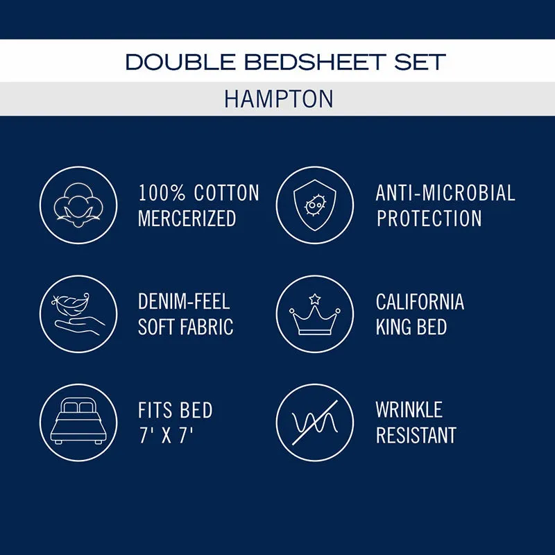 Nautica Maison Carré Geometric Cotton Bedsheet (Blue) - 210 TC - 7