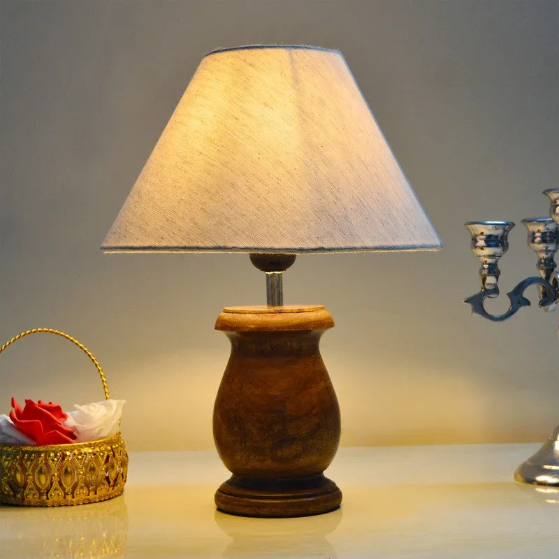 CleanGlow Wooden Table Lamp - White media 1