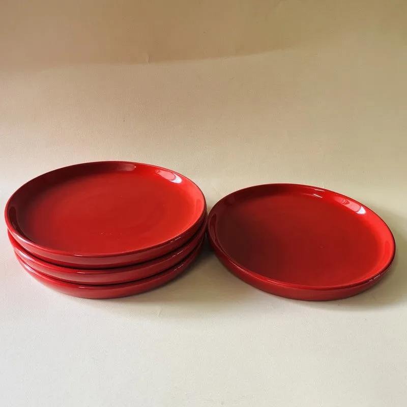 Ceramic Quarter Plate (Red) - Set Of Four media 6