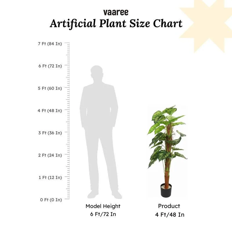 Verdiva IV Artificial Plant With Black Plastic Pot - 4 Feet media 7
