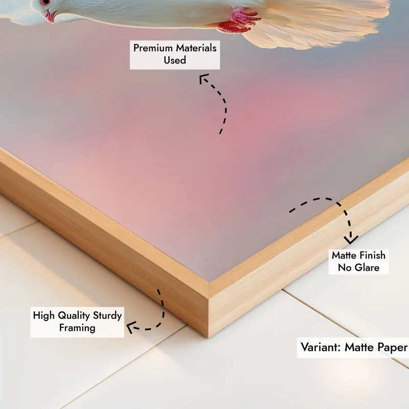 Soaring Stillness Archival Paper Wall Painting With Brown Frame media 6
